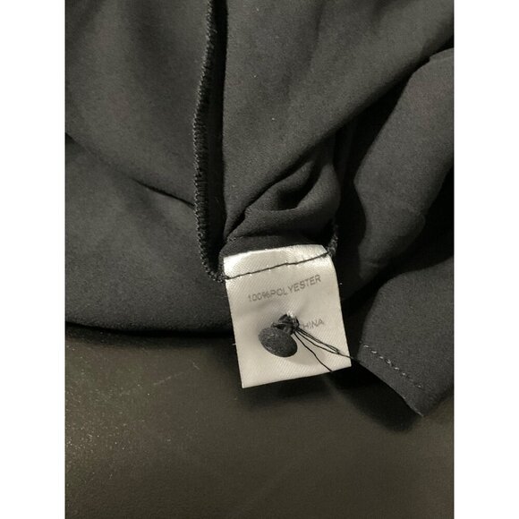 WREN & WILLA Long Sleeve Black Button Down Back Sheer Top size Medium - Picture 4 of 11